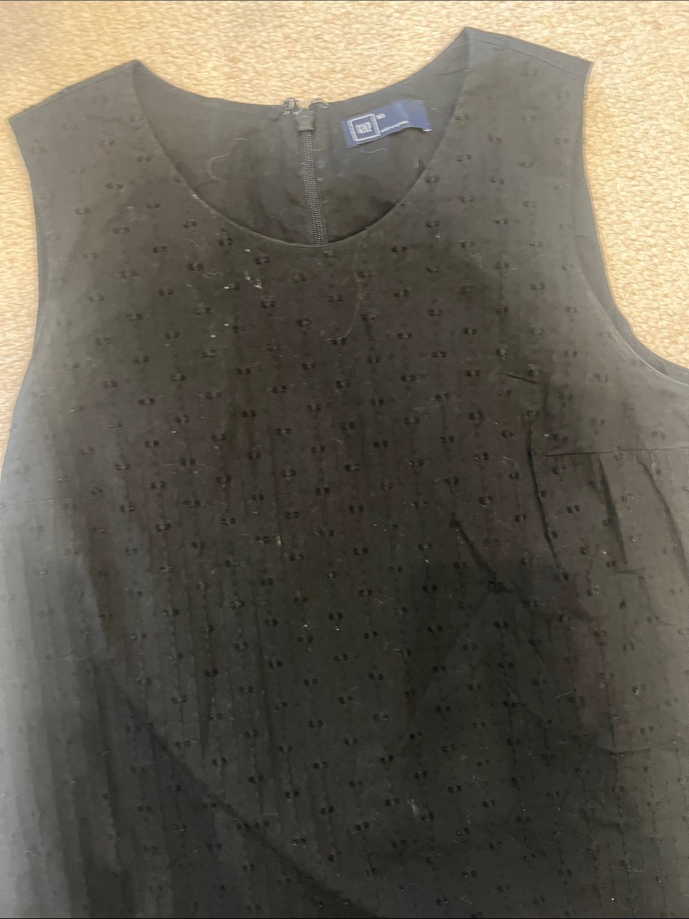 GAP Black Eyelet Sleeveless Shift Dress